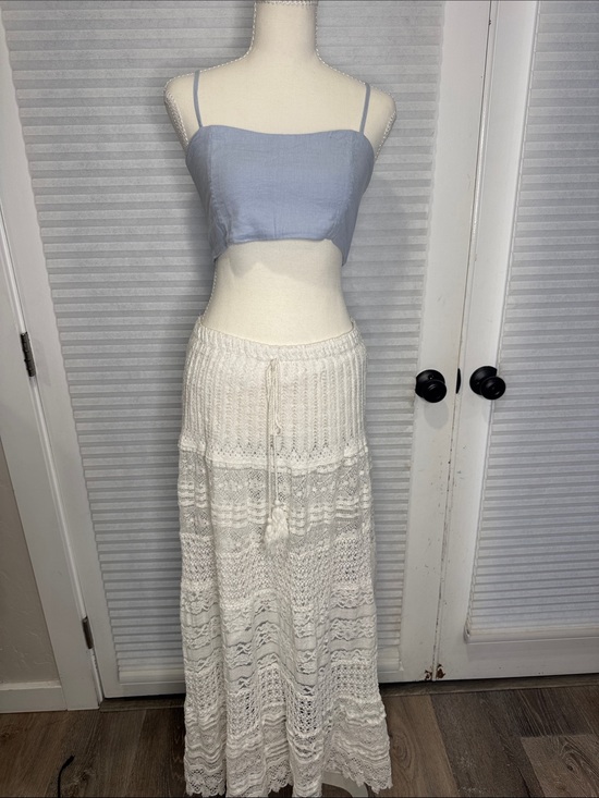 Brandy Melville Dresses & Skirts - Brandy Melville Cropped top O/S & 64 sixty-five Crochet Maxi Skirt size L 1264